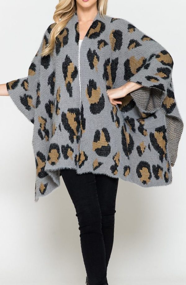 5045505_GREY CHLOE'S LEO BRUSHED KIMONO_(FW21)_A