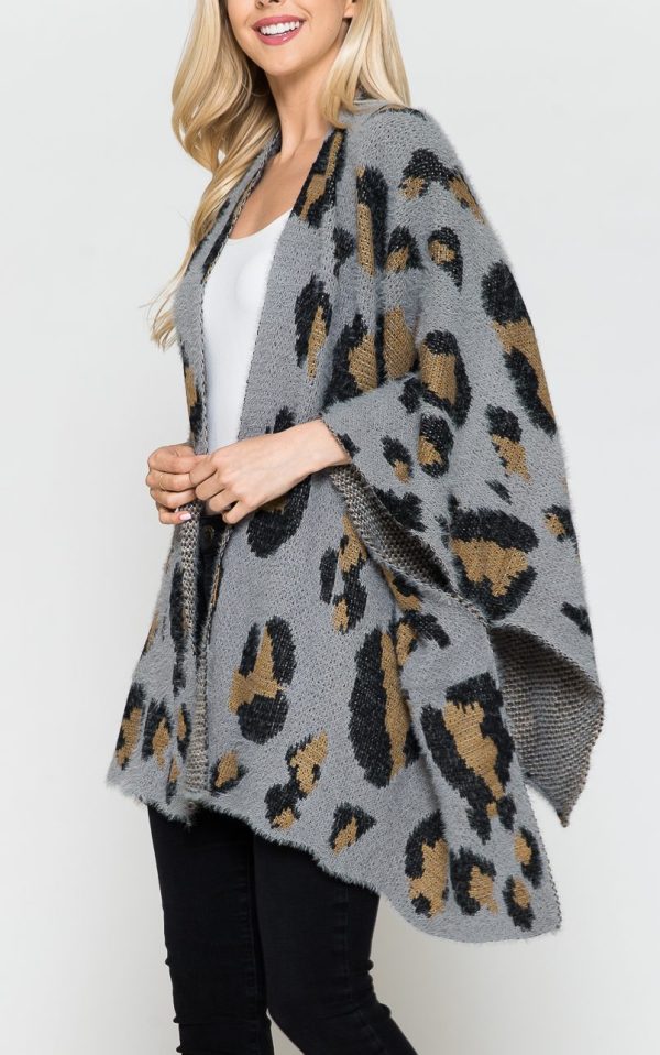 5045505_GREY CHLOE'S LEO BRUSHED KIMONO_(FW21)_B 5045505_GREY CHLOE'S LEO BRUSHED KIMONO_(FW21)_B