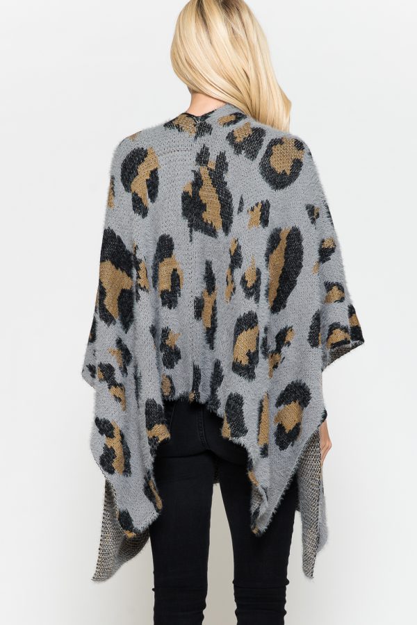 5045505_GREY CHLOE'S LEO BRUSHED KIMONO_(FW21)_C 5045505_GREY CHLOE'S LEO BRUSHED KIMONO_(FW21)_C