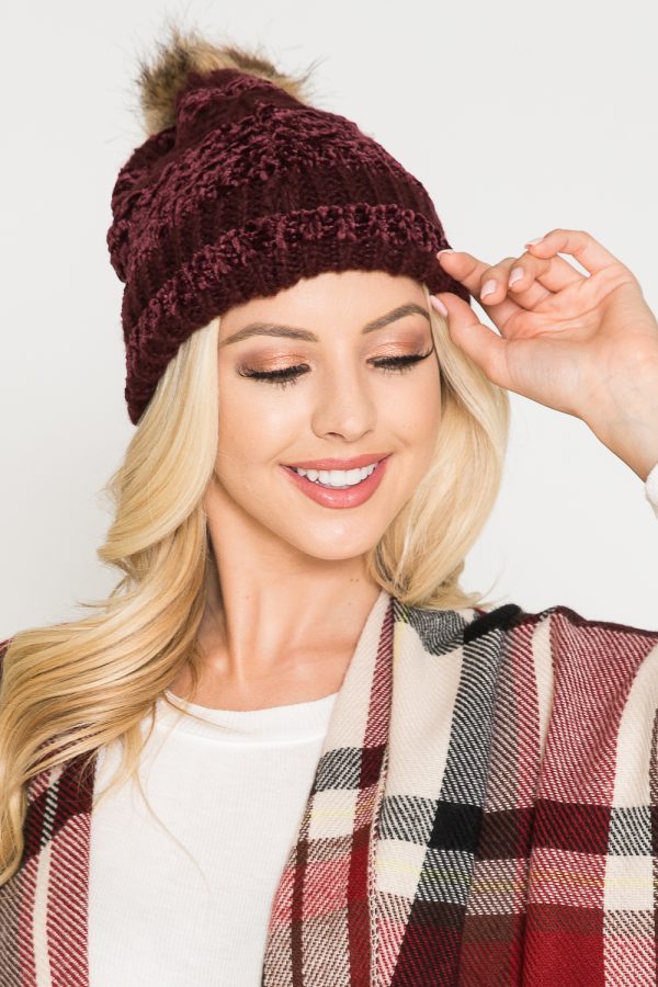 5050713_BURGUNDY GIVE ME CHENILLE W_ POM(FW21)_