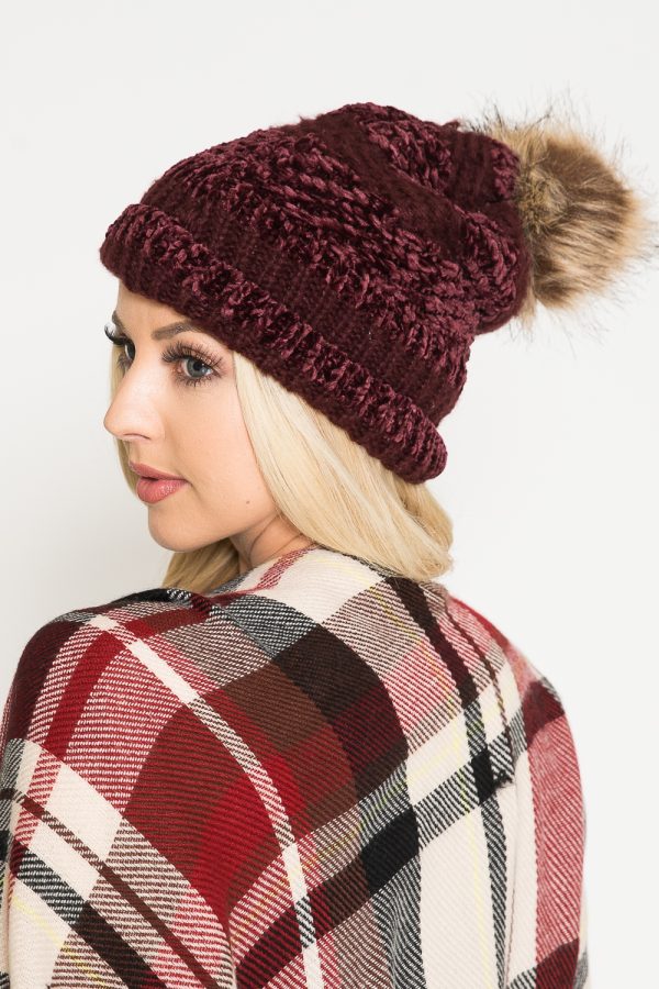 5050713_BURGUNDY GIVE ME CHENILLE W_ POM(FW21)_B 5050713_BURGUNDY GIVE ME CHENILLE W_ POM(FW21)_B