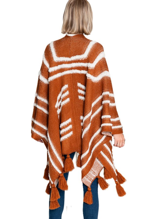 5052368_CARAMEL I LOVE YOU A LATTE KIMONO WITH THICK TASSELS_(FW23)_C 5052368_CARAMEL I LOVE YOU A LATTE KIMONO WITH THICK TASSELS_(FW23)_C