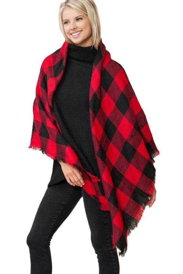 5056979_BLACK_RED AURORA LUXE BUFFALO PLAID BLANKET SCARF_(FW21)_C 5056979_BLACK_RED AURORA LUXE BUFFALO PLAID BLANKET SCARF_(FW21)_C