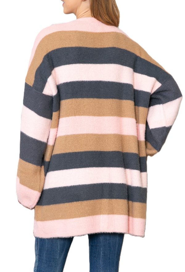 5079425_PINK THE BELMONT STRIPE CARDIGAN_(FW22)_C 5079425_PINK THE BELMONT STRIPE CARDIGAN_(FW22)_C