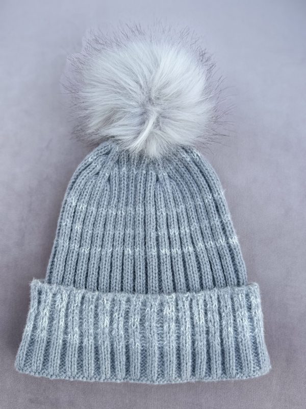 Grey Level Up Stripe Beanie