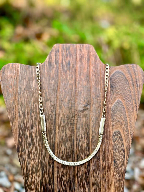 Double Bar Curb Chain Necklace - 2