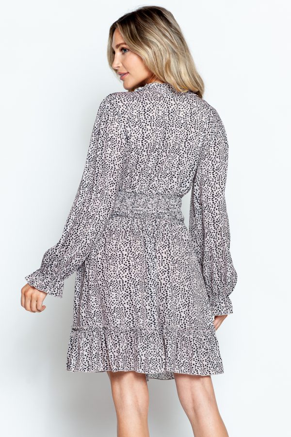 MS0001 TO MS0004_S TO XL_BROWN VNECK RUFFLE HEM DRESS_(SS24_CB)_B MS0001 TO MS0004_S TO XL_BROWN VNECK RUFFLE HEM DRESS_(SS24_CB)_B