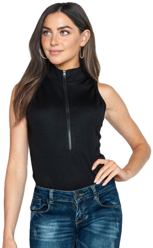 SI0005 TO SI0008_S TO XL_BLACK ZIP UP MOCK NECK RIBBED SLEEVELESS BODYSUIT_(SS24_CB)_A SI0005 TO SI0008_S TO XL_BLACK ZIP UP MOCK NECK RIBBED SLEEVELESS BODYSUIT_(SS24_CB)_A